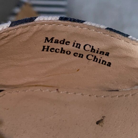 Forever 21 Striped Cork Wedge Heels | Nautical Black White Ankle Strap Sandals 8 - Picture 10 of 10